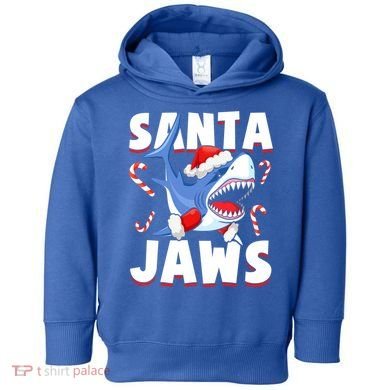 Santa Jaws Funny Christmas Shark Gift Cool Gift Toddler Hoodie