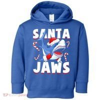 Santa Jaws Funny Christmas Shark Gift Cool Gift Toddler Hoodie thumb 0