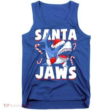 Santa Jaws Funny Christmas Shark Gift Cool Gift Tank Top