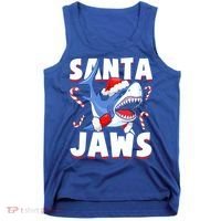 Santa Jaws Funny Christmas Shark Gift Cool Gift Tank Top thumb 0