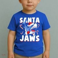 Santa Jaws Funny Christmas Shark Gift Cool Gift Toddler T-Shirt thumb 2