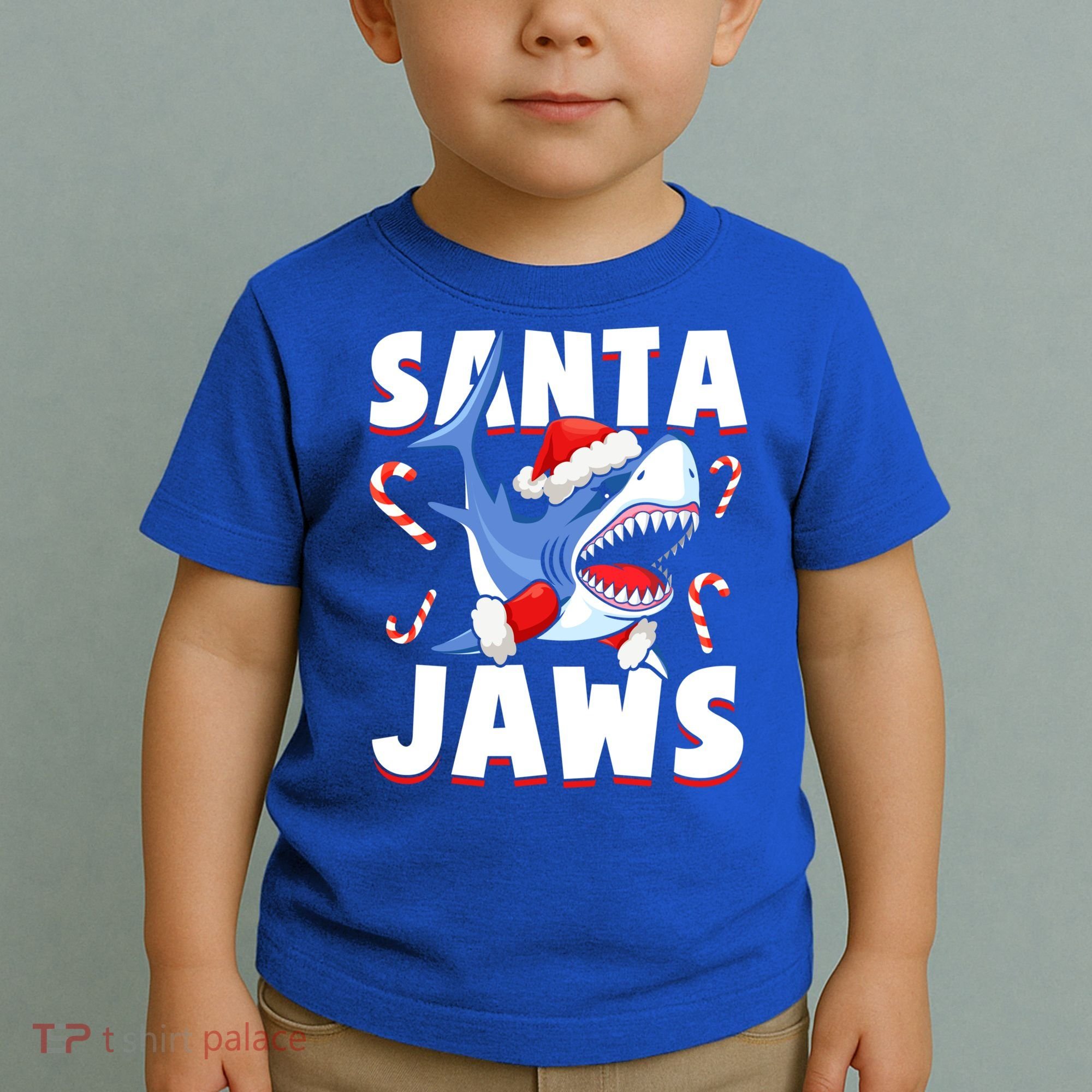 Santa Jaws Funny Christmas Shark Gift Cool Gift Toddler T-Shirt