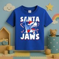 Santa Jaws Funny Christmas Shark Gift Cool Gift Toddler T-Shirt thumb 3