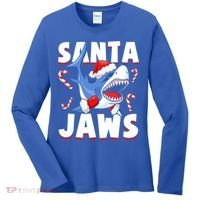 Santa Jaws Funny Christmas Shark Gift Cool Gift Women's Long Sleeve Shirt thumb 0