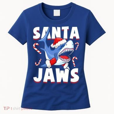 Santa Jaws Funny Christmas Shark Gift Cool Gift Women's T-Shirt