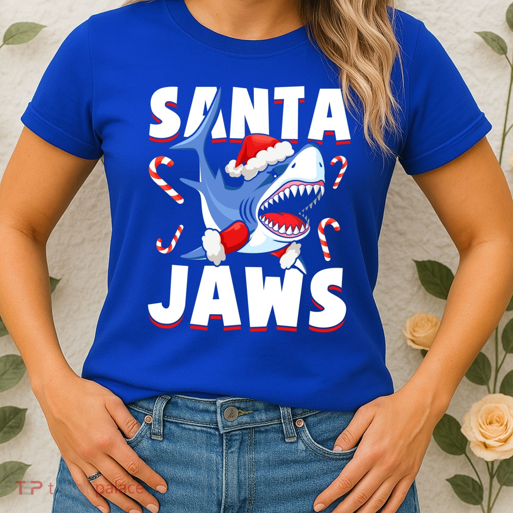 Santa Jaws Funny Christmas Shark Gift Cool Gift Women's T-Shirt