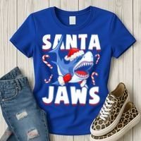 Santa Jaws Funny Christmas Shark Gift Cool Gift Women's T-Shirt thumb 3