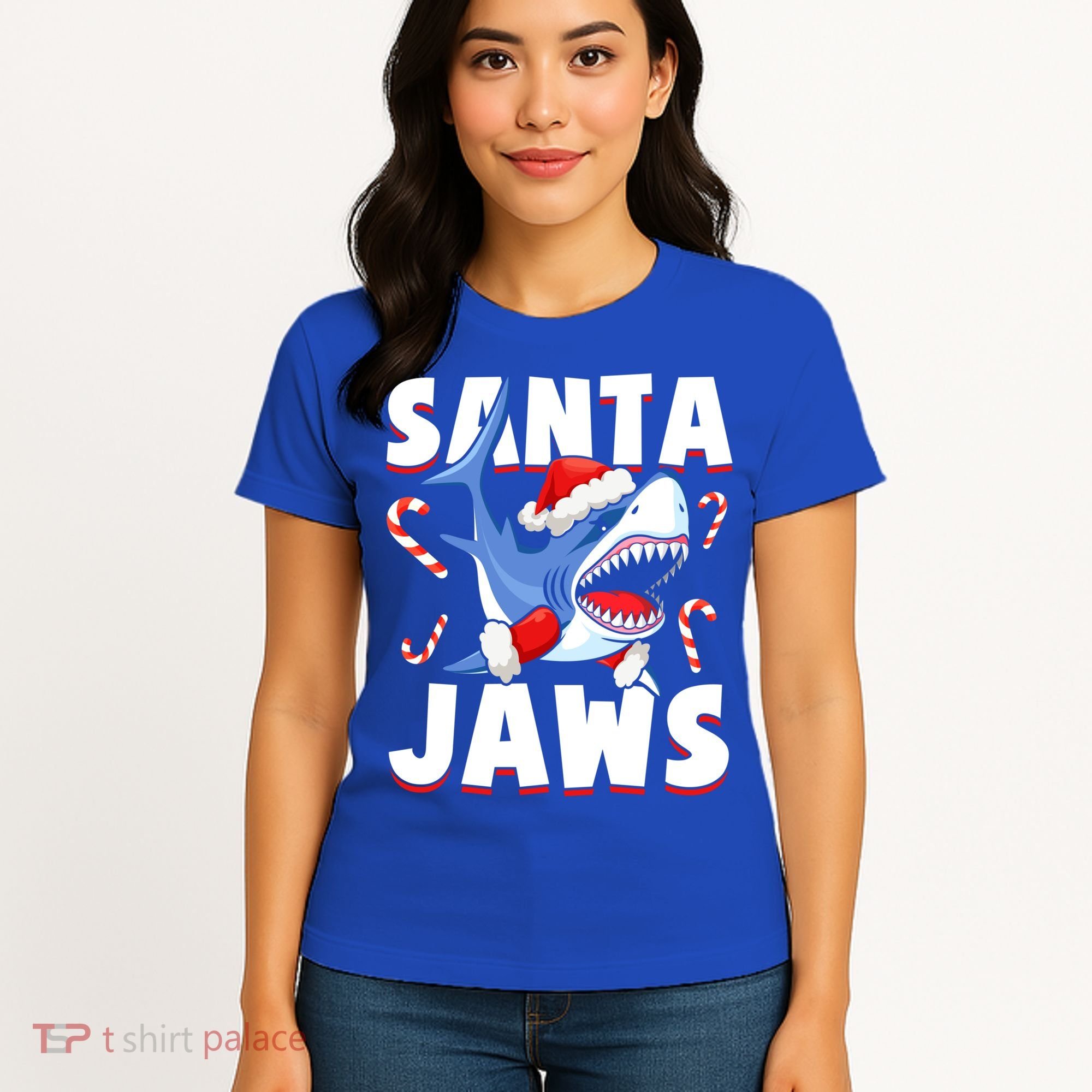 Santa Jaws Funny Christmas Shark Gift Cool Gift Women's T-Shirt
