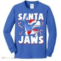 Santa Jaws Funny Christmas Shark Gift Cool Gift Kids Long Sleeve Shirt thumb 0