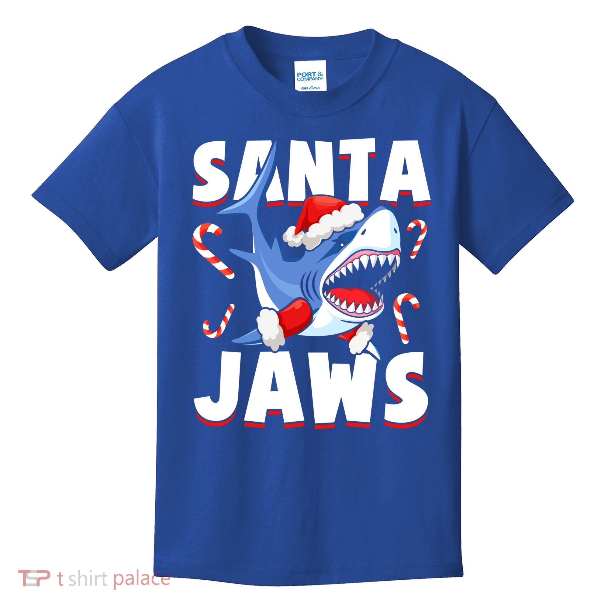Santa Jaws Funny Christmas Shark Gift Cool Gift Kids T-Shirt