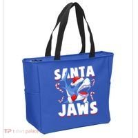 Santa Jaws Funny Christmas Shark Gift Cool Gift Tote Bag thumb 2
