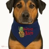 Swamp Jam Gator Musician USA-Made Doggie Bandana thumb 1