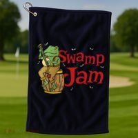 Swamp Jam Gator Musician Golf Towel thumb 1