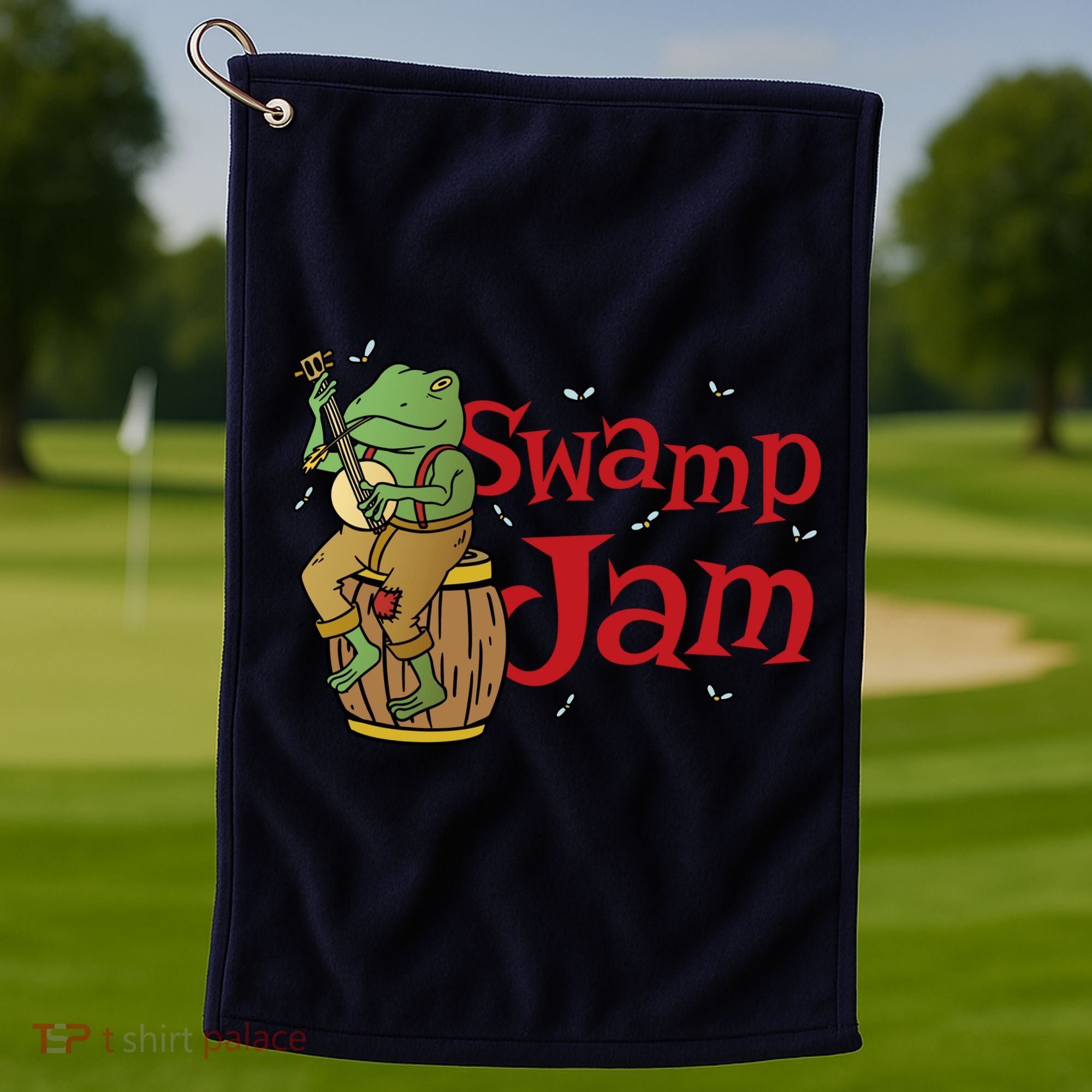 Swamp Jam Gator Musician Golf Towel
