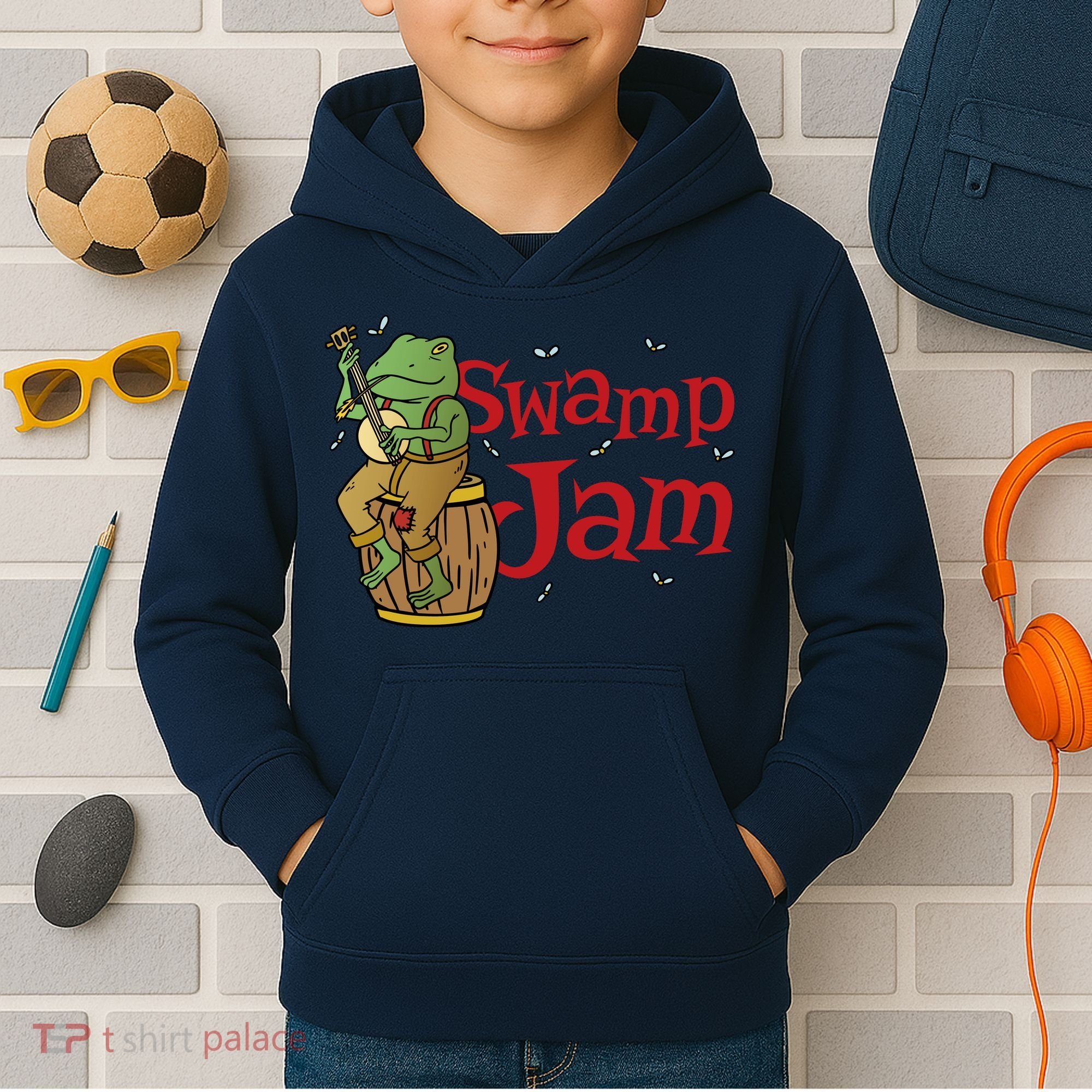 Swamp Jam Gator Musician Kids Hoodie