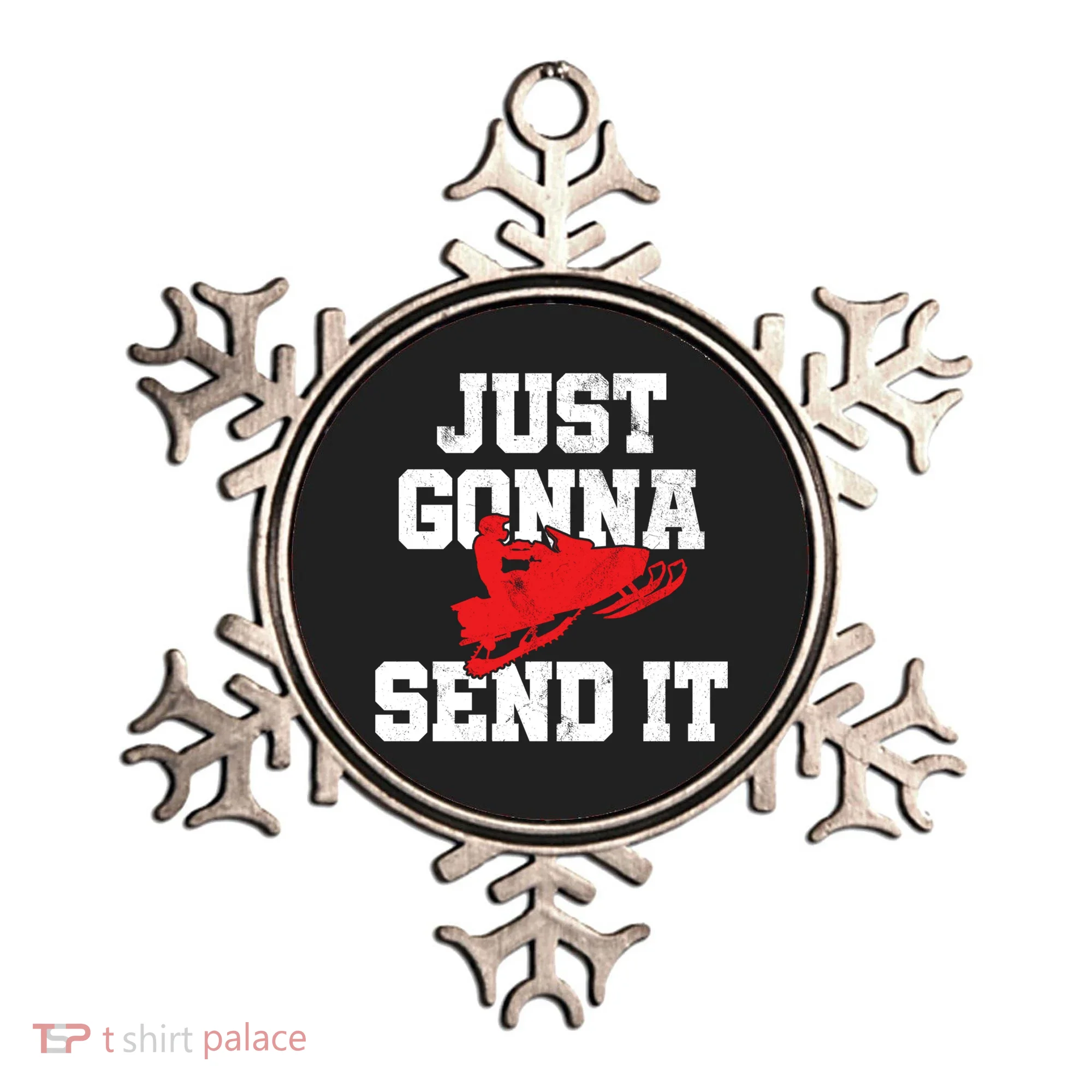Snowmobile Just Gonna Send It Funny Freestyle Motor Sled Ornament