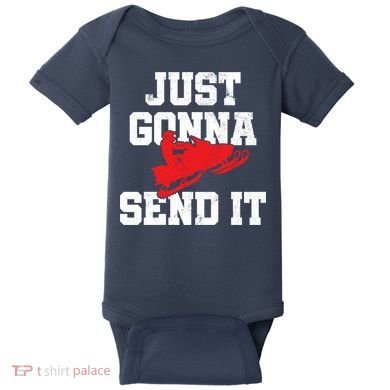 Snowmobile Just Gonna Send It Funny Freestyle Motor Sled Baby Bodysuit