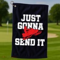 Snowmobile Just Gonna Send It Funny Freestyle Motor Sled Golf Towel thumb 1