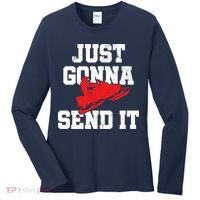 Snowmobile Just Gonna Send It Funny Freestyle Motor Sled Women's Long Sleeve Shirt thumb 0