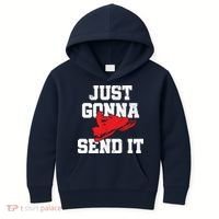 Snowmobile Just Gonna Send It Funny Freestyle Motor Sled Kids Hoodie thumb 0