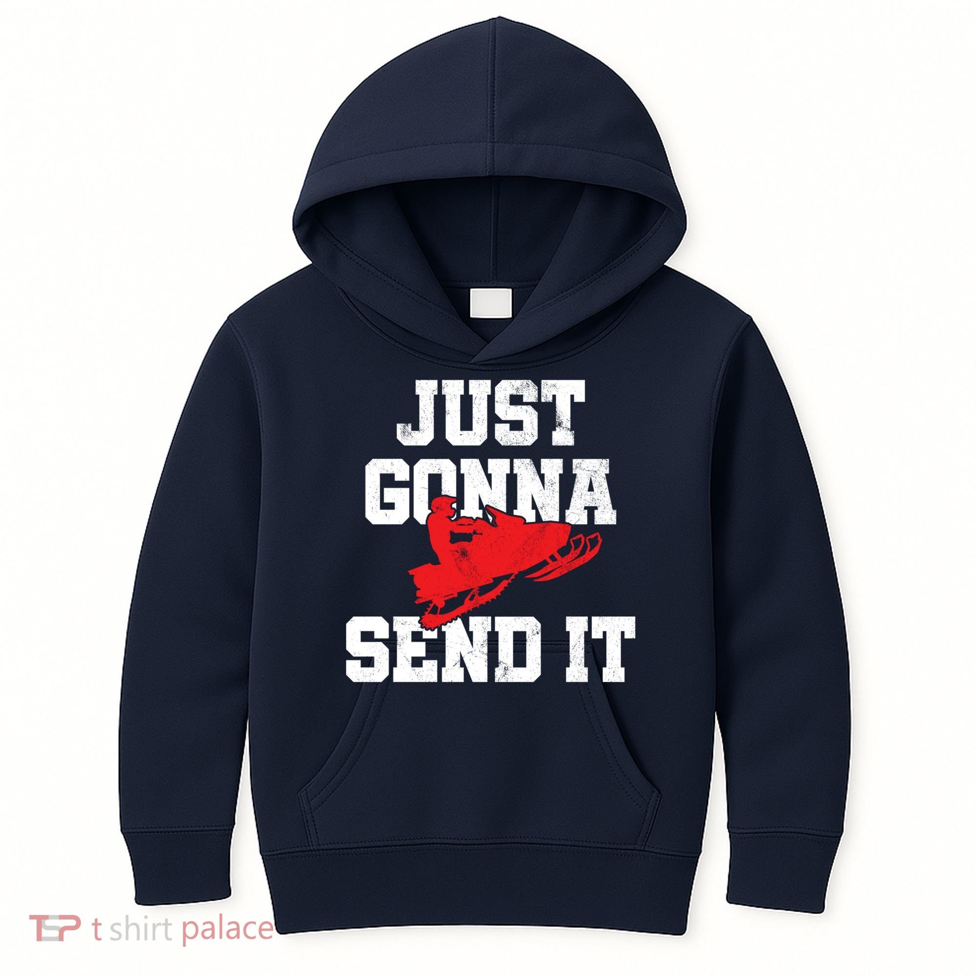 Snowmobile Just Gonna Send It Funny Freestyle Motor Sled Kids Hoodie