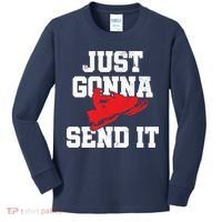 Snowmobile Just Gonna Send It Funny Freestyle Motor Sled Kids Long Sleeve Shirt thumb 0