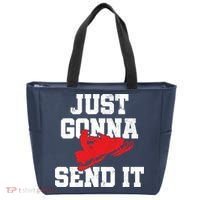 Snowmobile Just Gonna Send It Funny Freestyle Motor Sled Tote Bag thumb 0