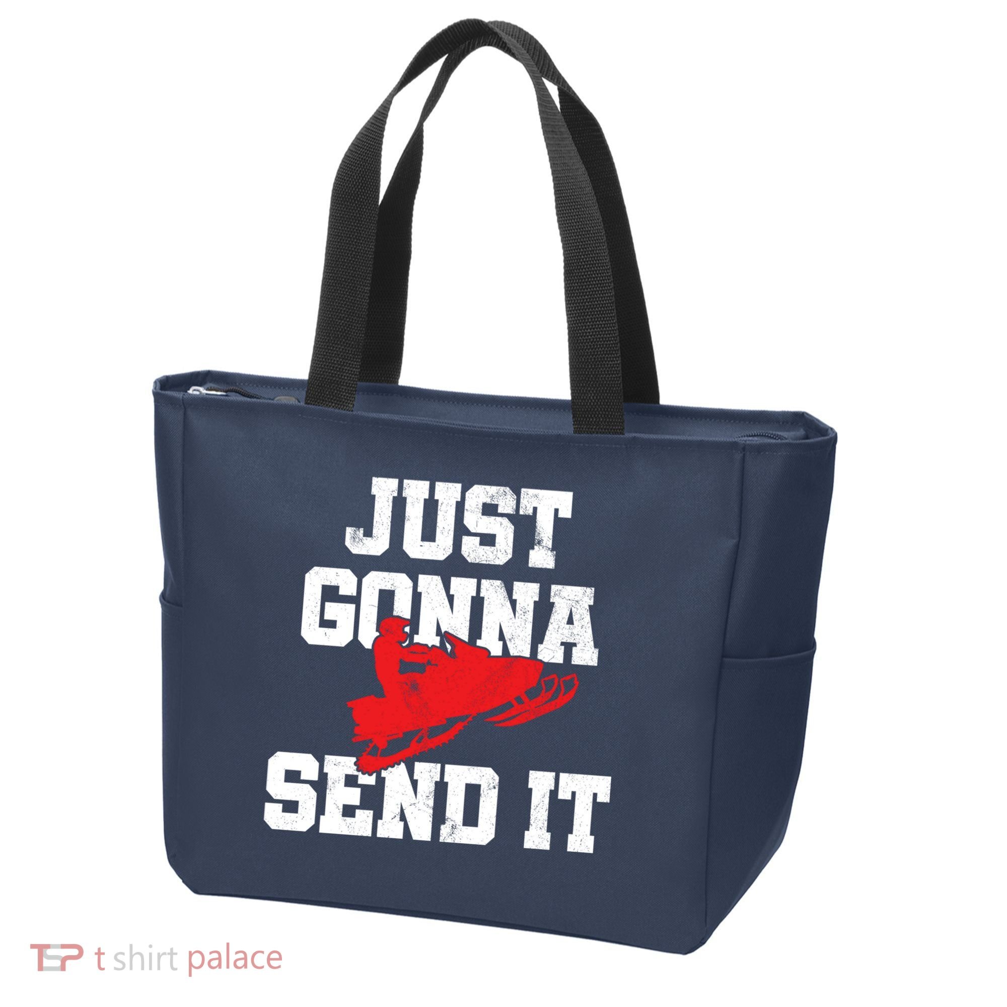 Snowmobile Just Gonna Send It Funny Freestyle Motor Sled Tote Bag