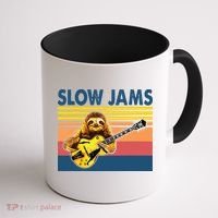 Slow Jams GUITAR Funny Sloth Play Guitar Coffee Mug thumb 1