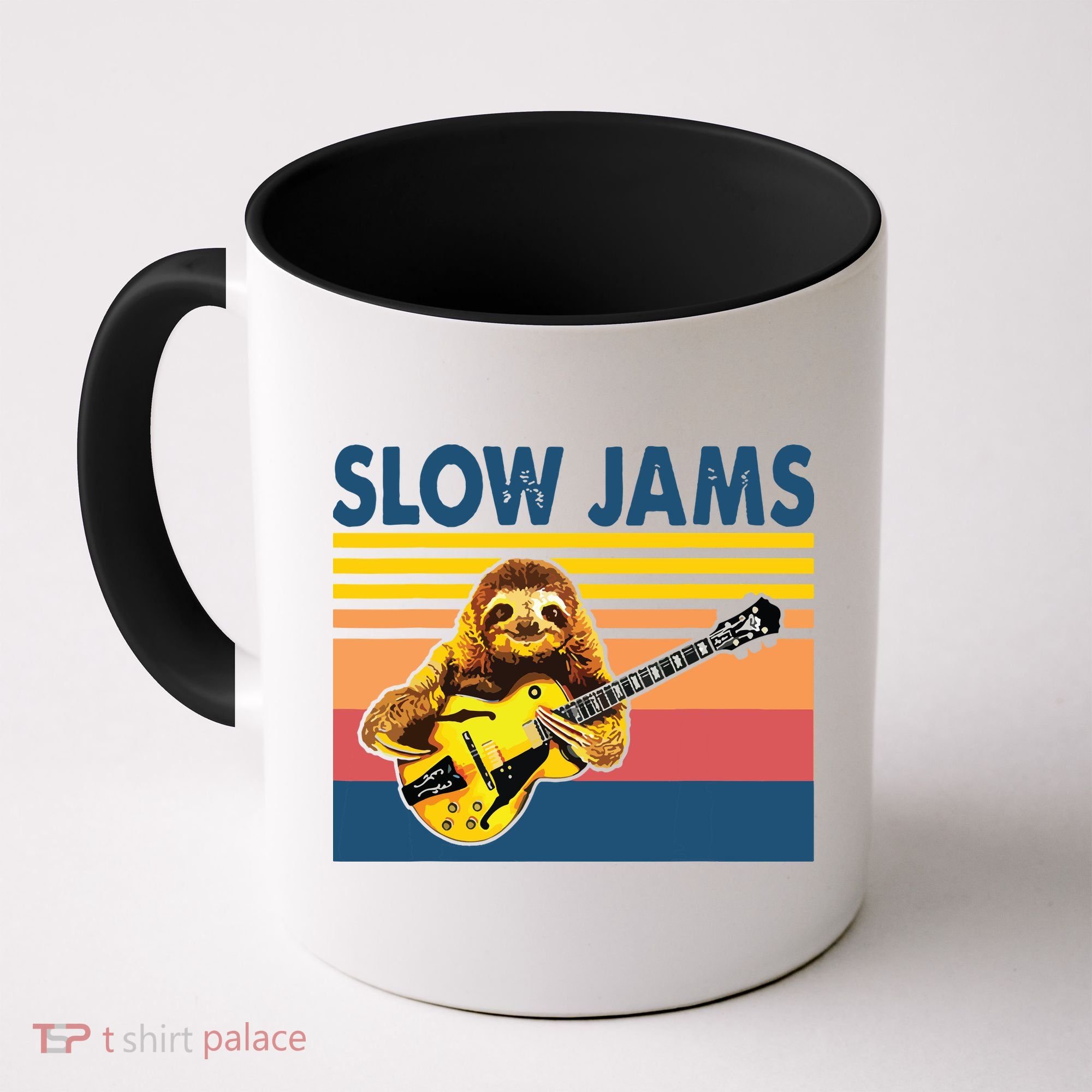 Slow Jams GUITAR Funny Sloth Play Guitar Coffee Mug