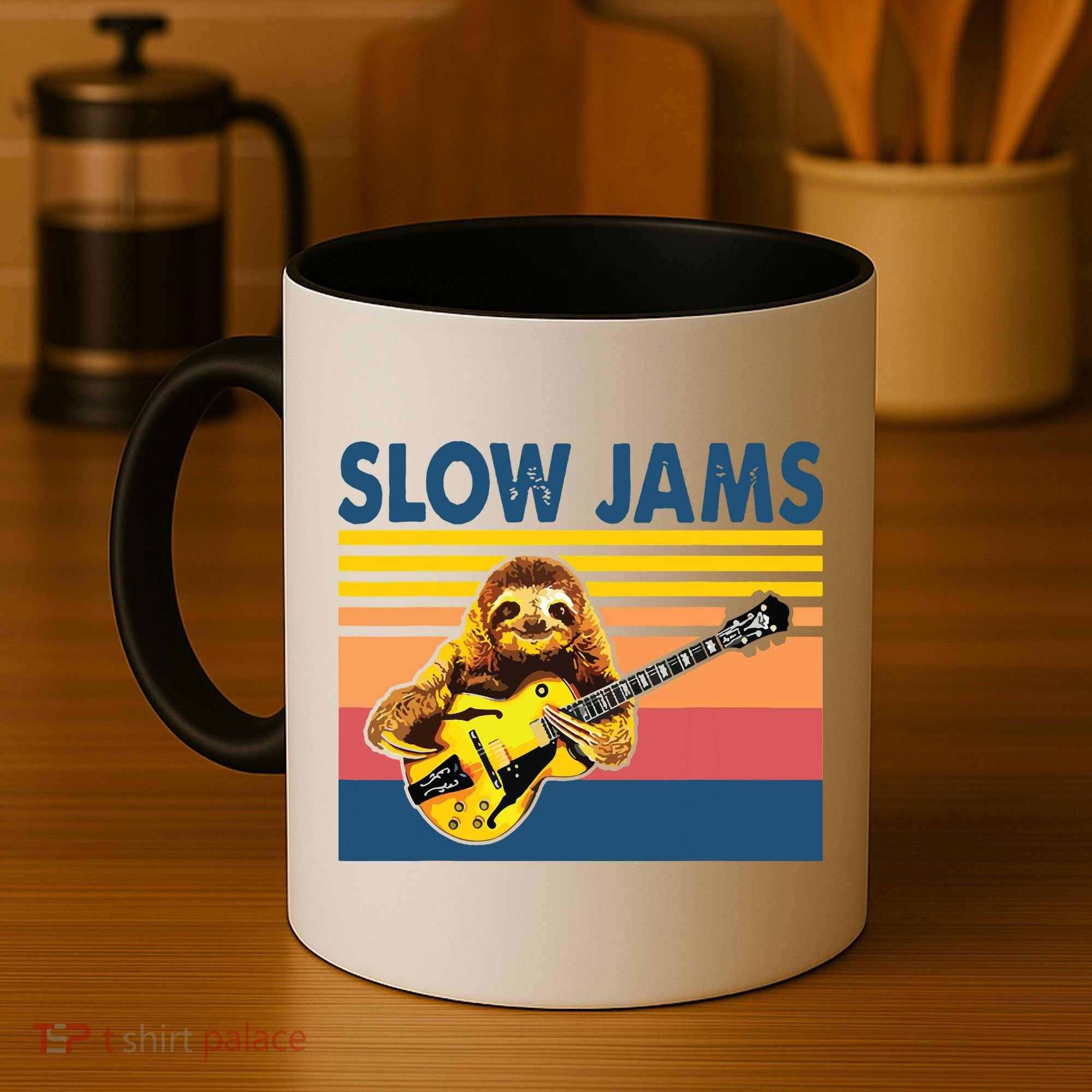 Slow Jams GUITAR Funny Sloth Play Guitar Coffee Mug
