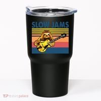 Slow Jams GUITAR Funny Sloth Play Guitar Tumbler thumb 0