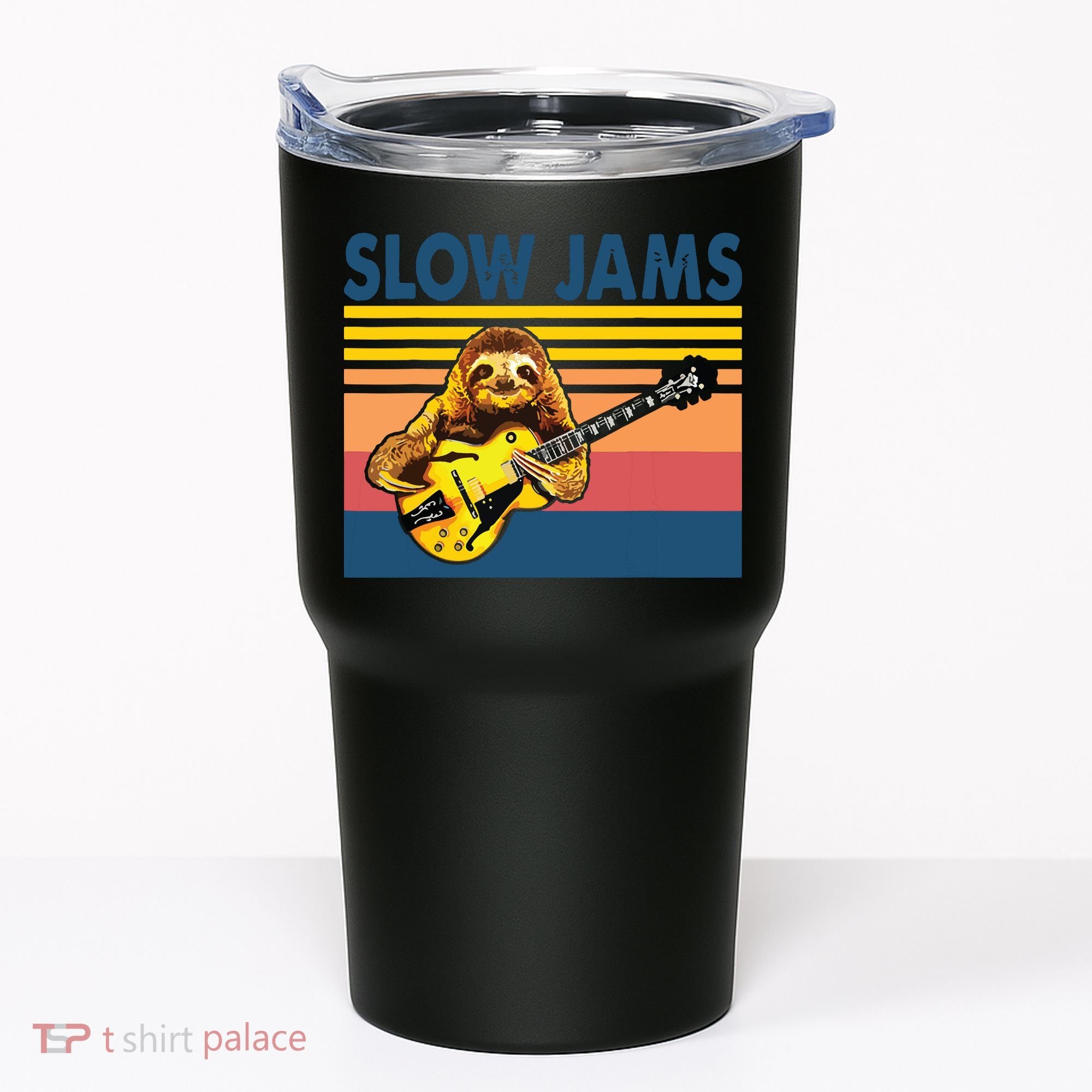 Slow Jams GUITAR Funny Sloth Play Guitar Tumbler