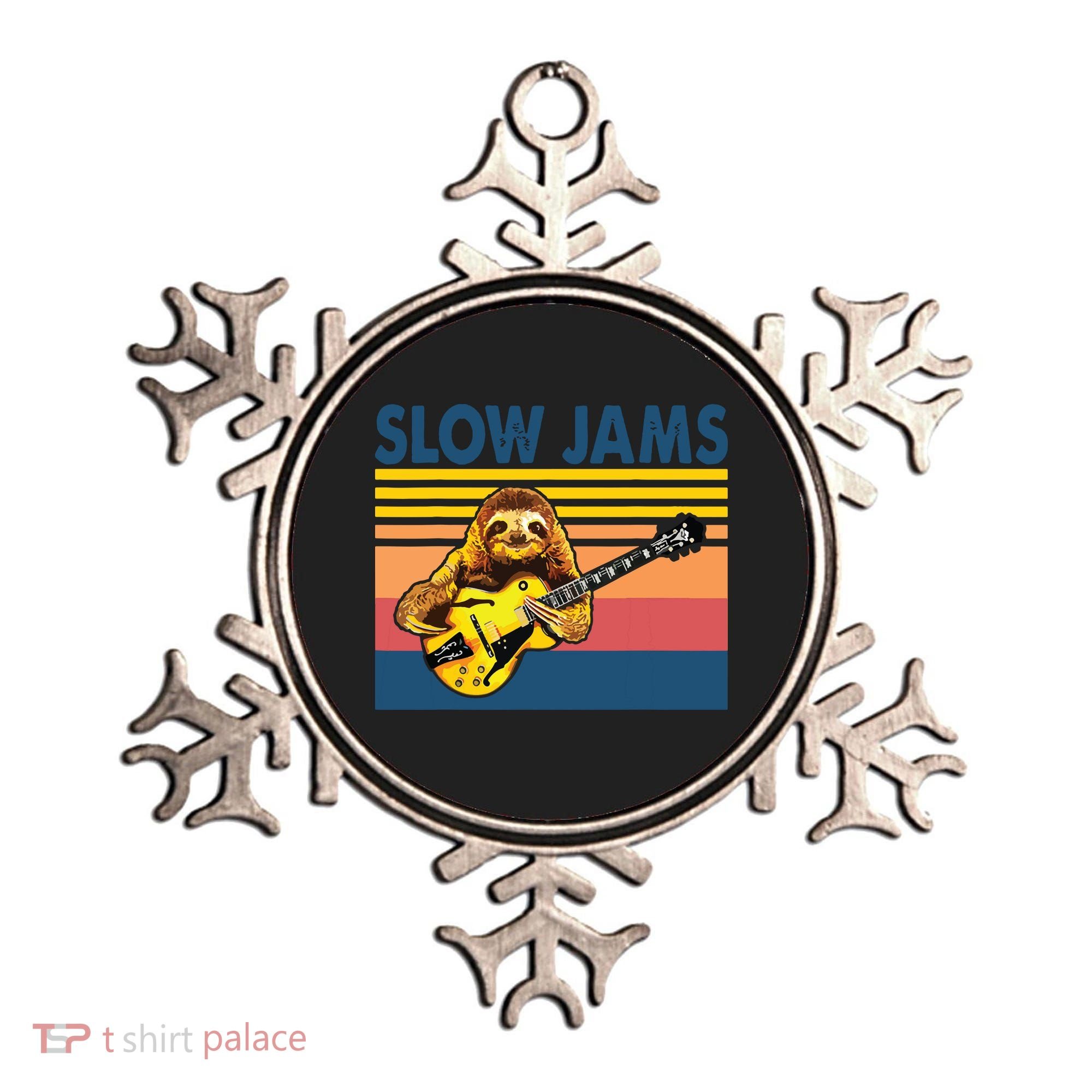 Slow Jams GUITAR Funny Sloth Play Guitar Ornament