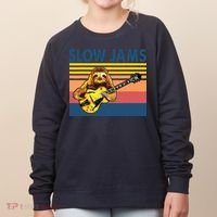 Slow Jams GUITAR Funny Sloth Play Guitar Women's Sweatshirt thumb 0
