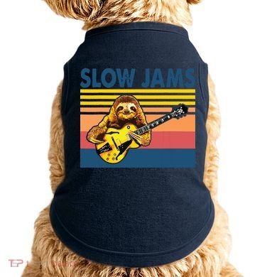 Slow Jams GUITAR Funny Sloth Play Guitar Doggie Tank
