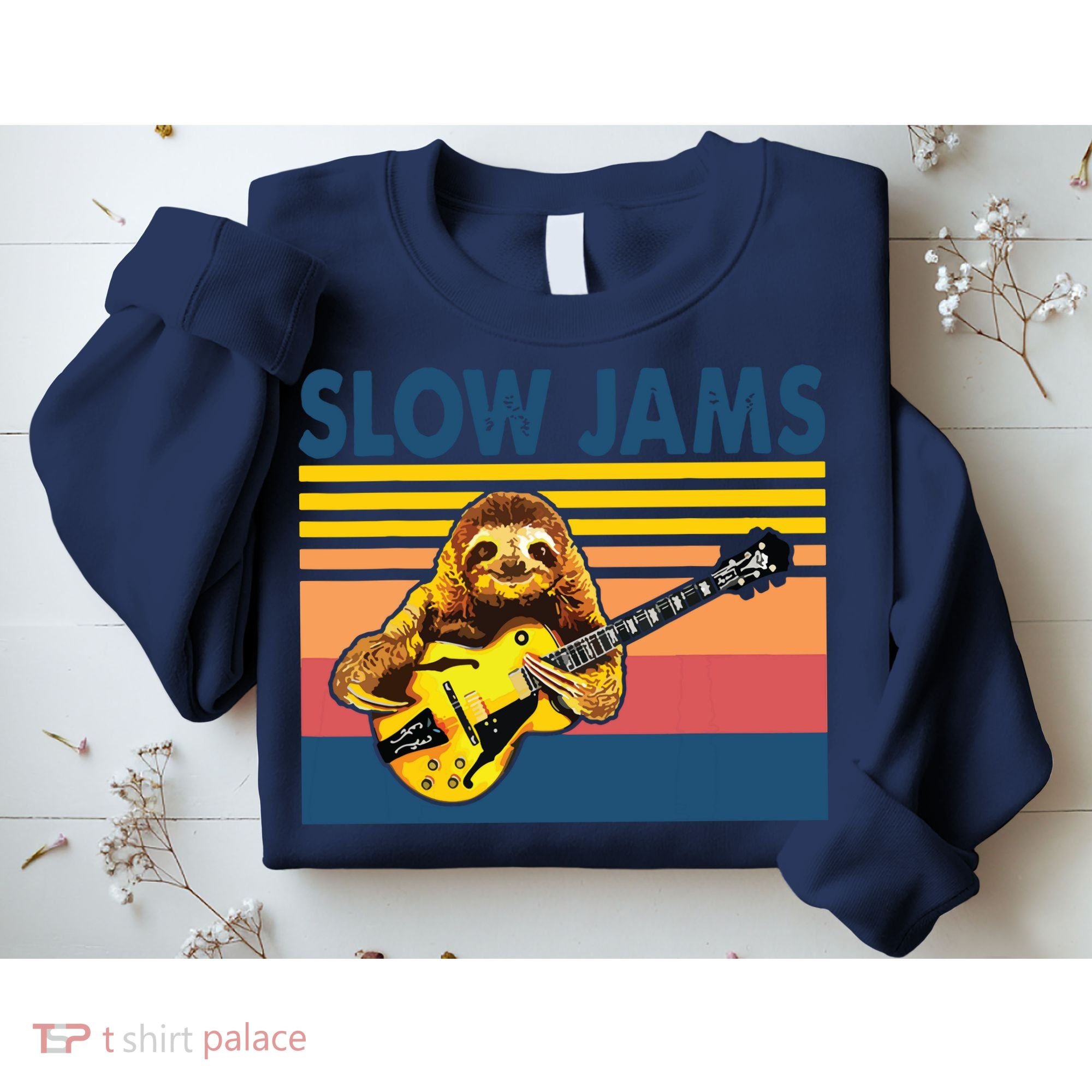 Slow Jams GUITAR Funny Sloth Play Guitar Sweatshirt