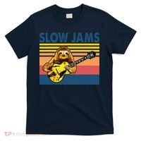 Slow Jams GUITAR Funny Sloth Play Guitar T-Shirt thumb 0