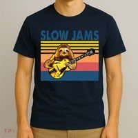 Slow Jams GUITAR Funny Sloth Play Guitar T-Shirt thumb 3