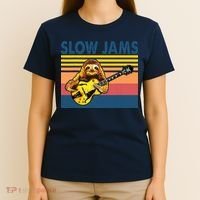 Slow Jams GUITAR Funny Sloth Play Guitar T-Shirt thumb 4