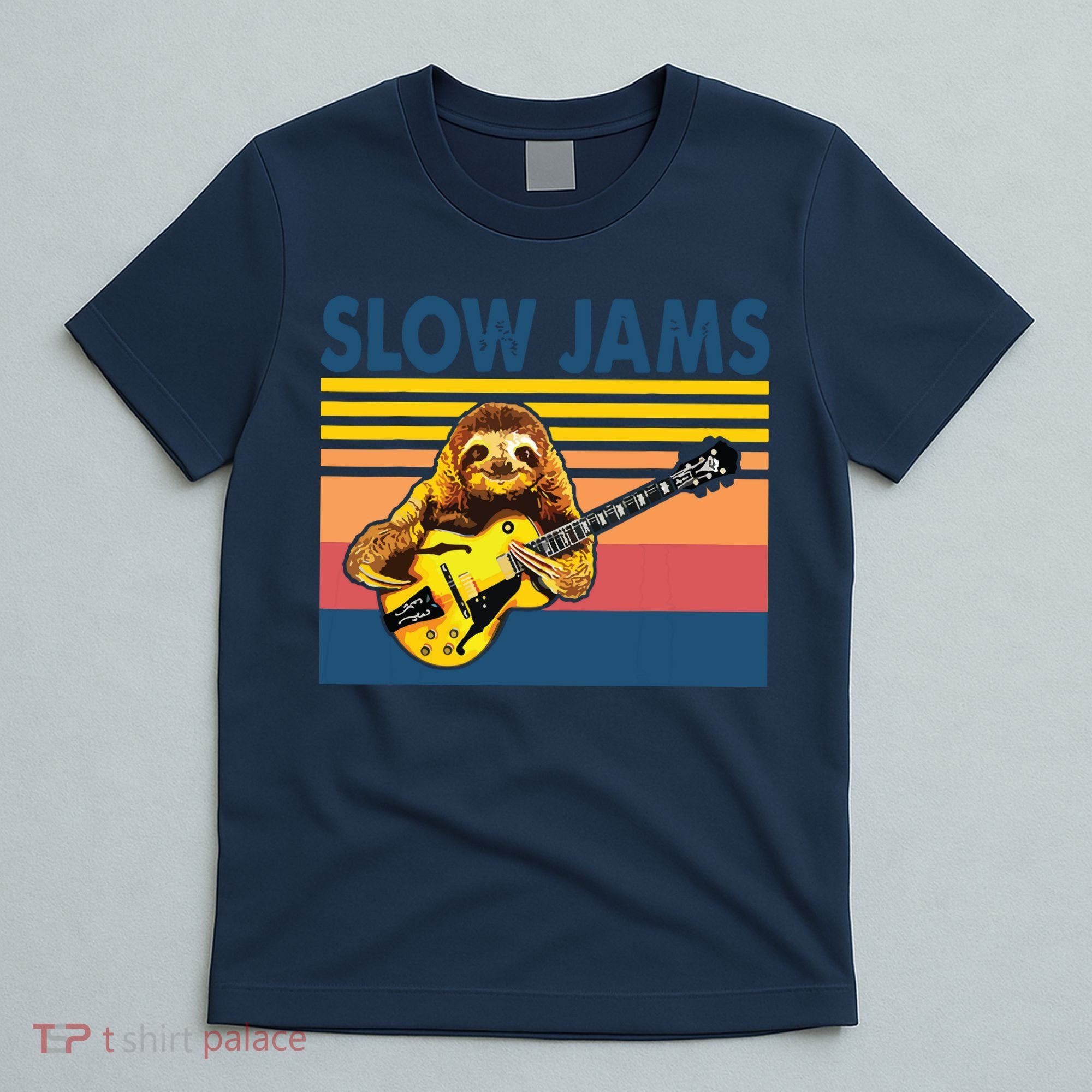 Slow Jams GUITAR Funny Sloth Play Guitar T-Shirt