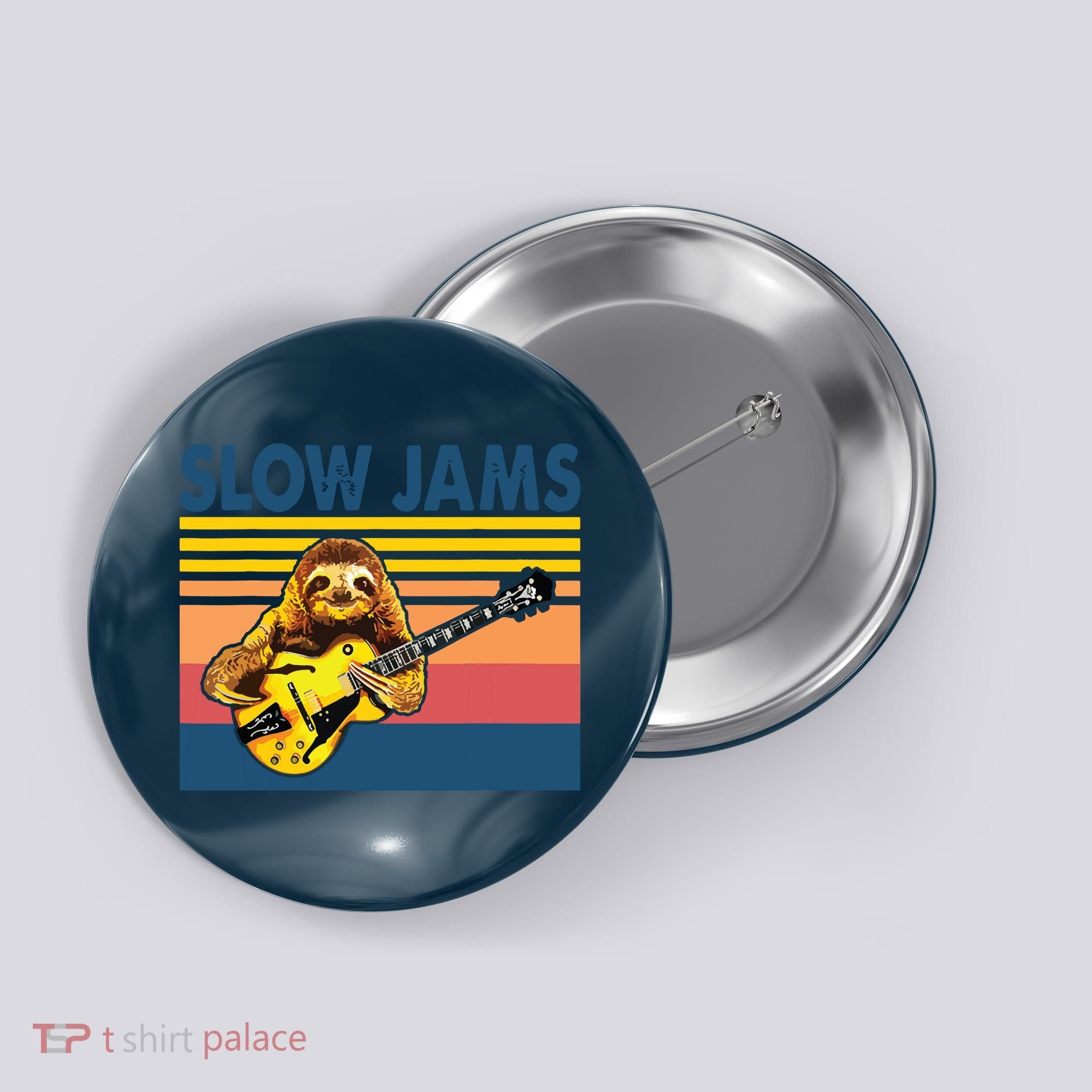 Slow Jams GUITAR Funny Sloth Play Guitar Button