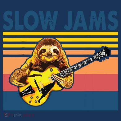 Slow Jams GUITAR Funny Sloth Play Guitar Button