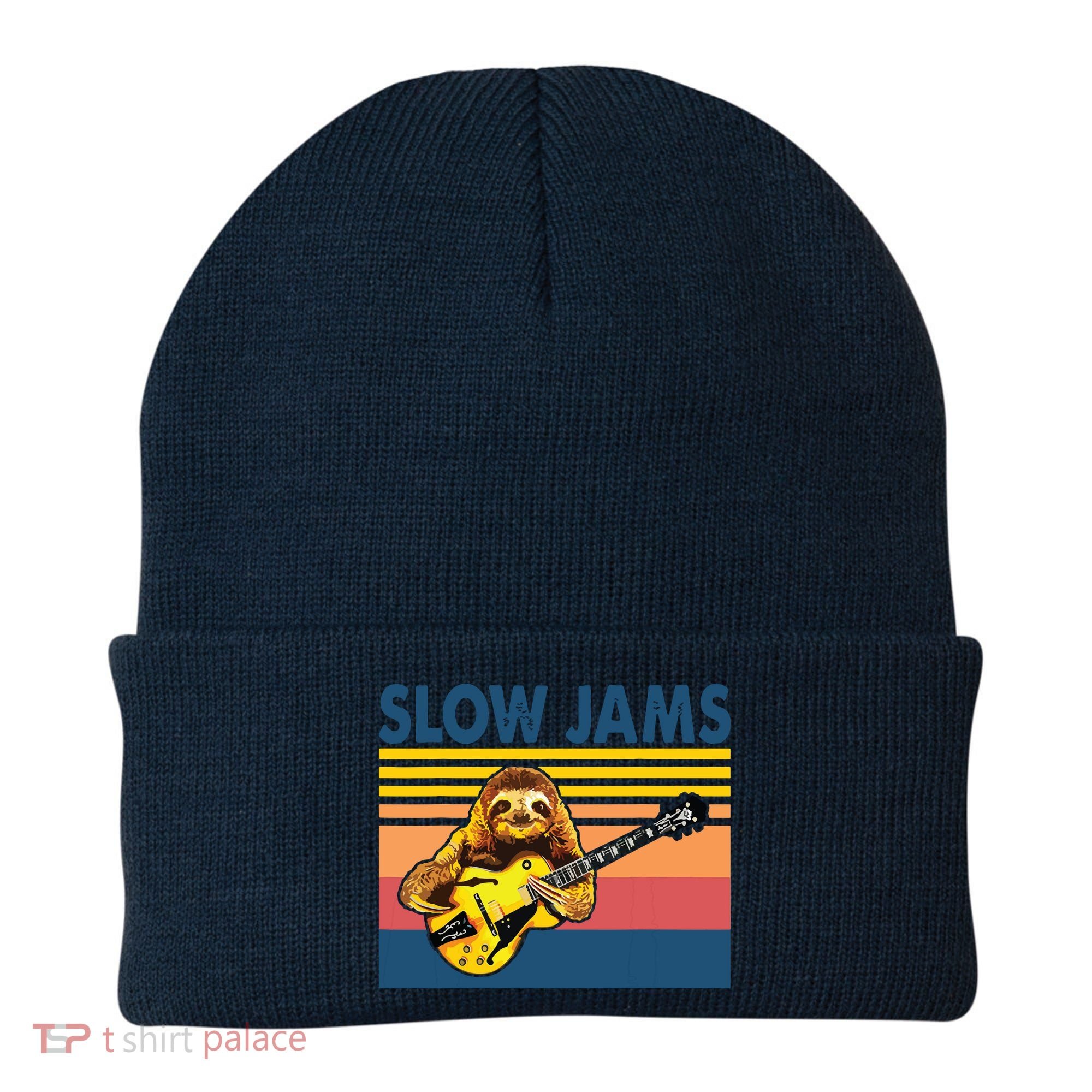 Slow Jams GUITAR Funny Sloth Play Guitar Beanie