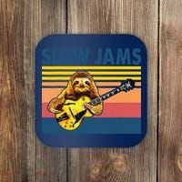 Slow Jams GUITAR Funny Sloth Play Guitar Coaster thumb 0