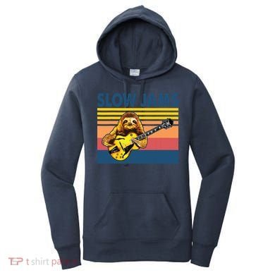 Slow Jams GUITAR Funny Sloth Play Guitar Women's Hoodie