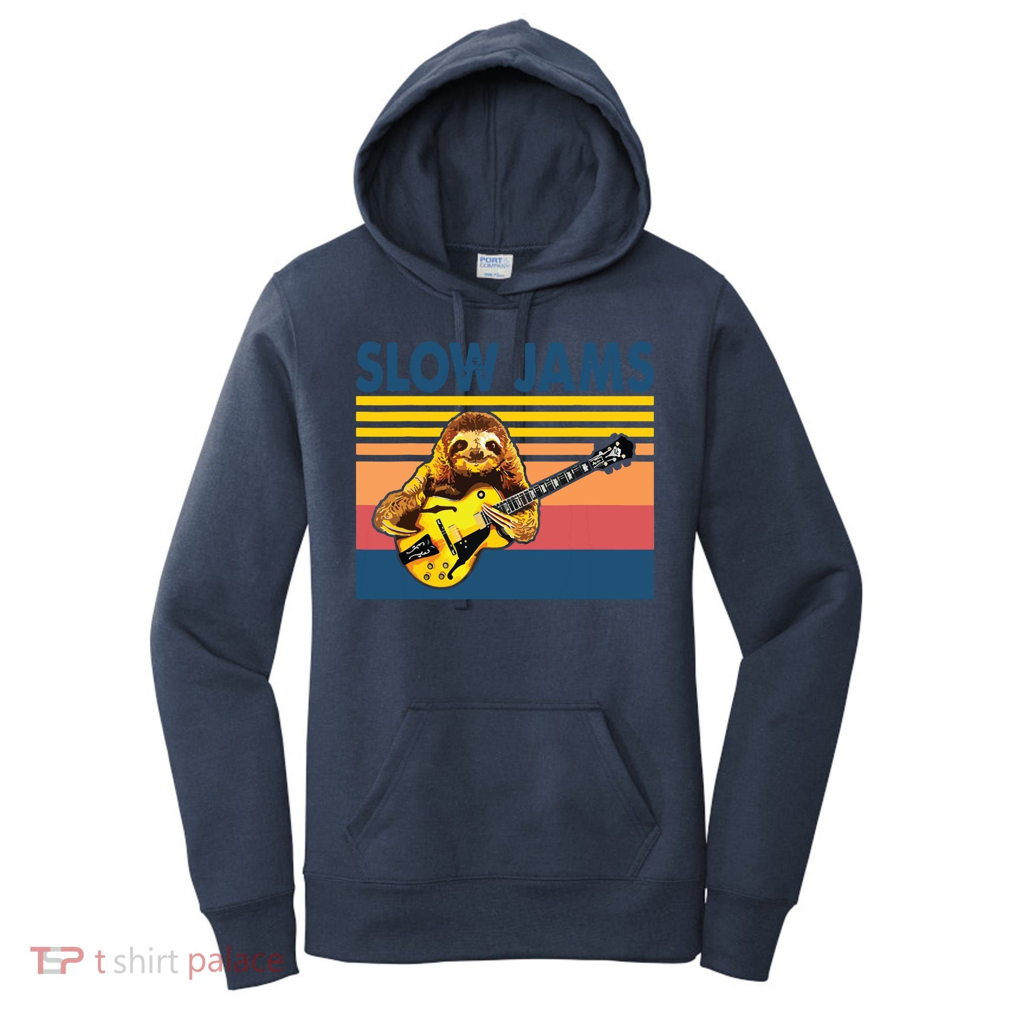 Slow Jams GUITAR Funny Sloth Play Guitar Women's Hoodie