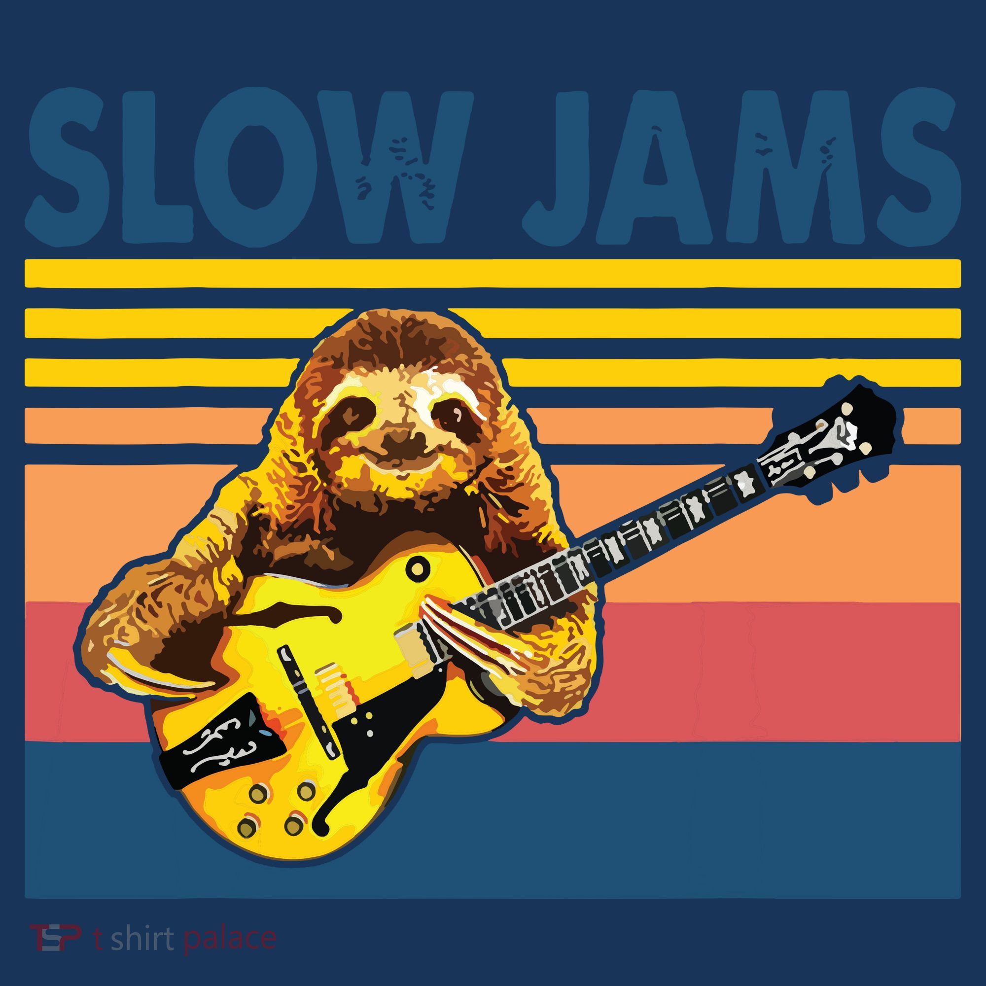 Slow Jams GUITAR Funny Sloth Play Guitar Mousepad