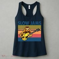 Slow Jams GUITAR Funny Sloth Play Guitar Women's Tank Top thumb 3