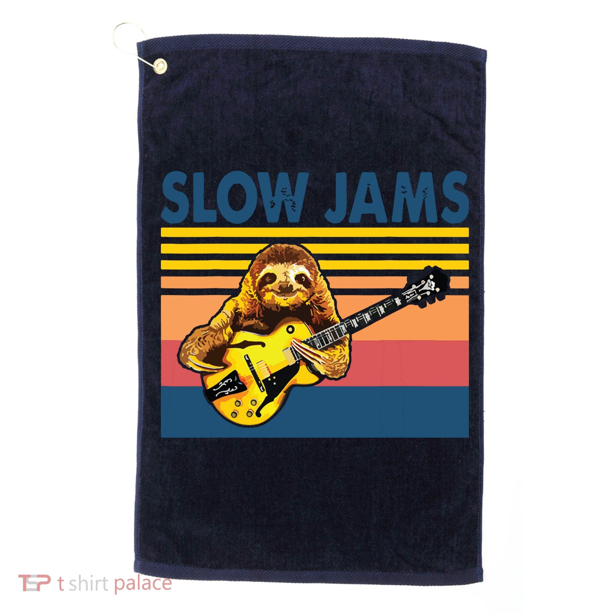 Slow Jams GUITAR Funny Sloth Play Guitar Golf Towel